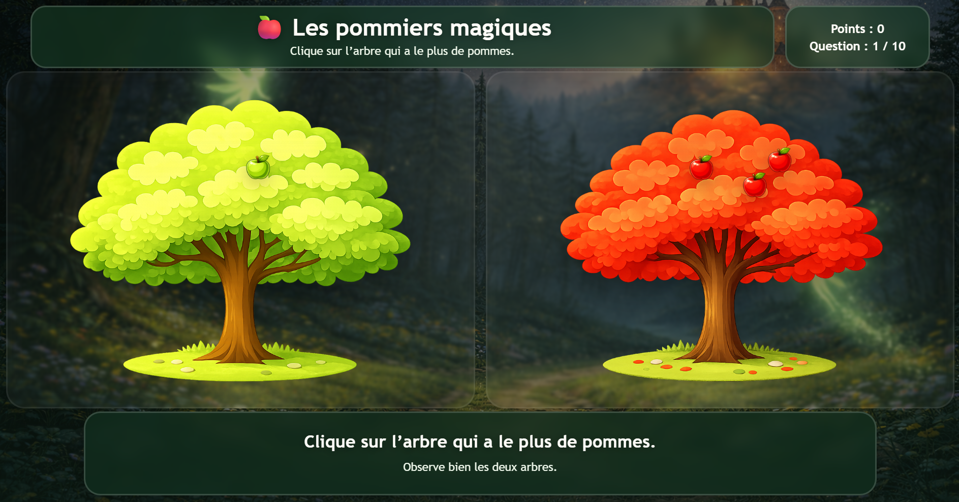 Aperçu du jeu Les pommiers magiques