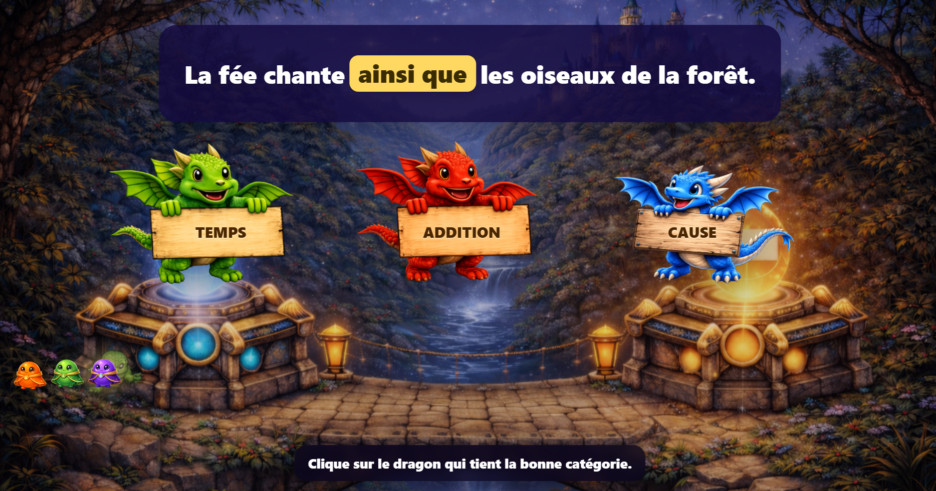 Aperçu jeu connecteurs phrases