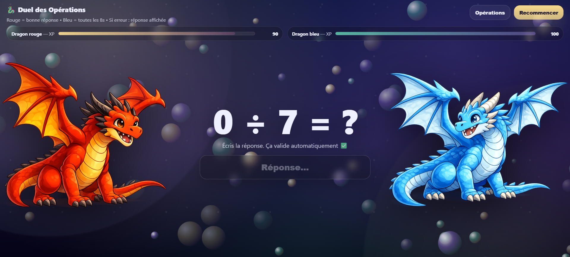 Aperçu Duel des tables