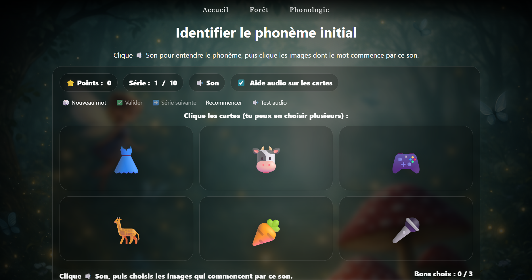 Aperçu : Identification du phonème initial