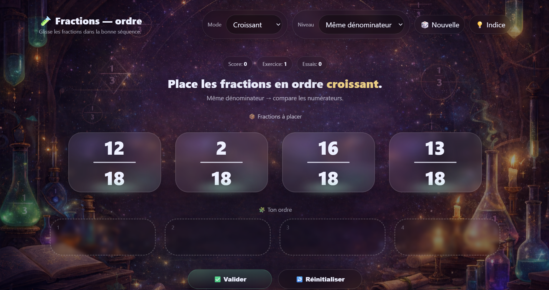 Aperçu Ordre des fractions