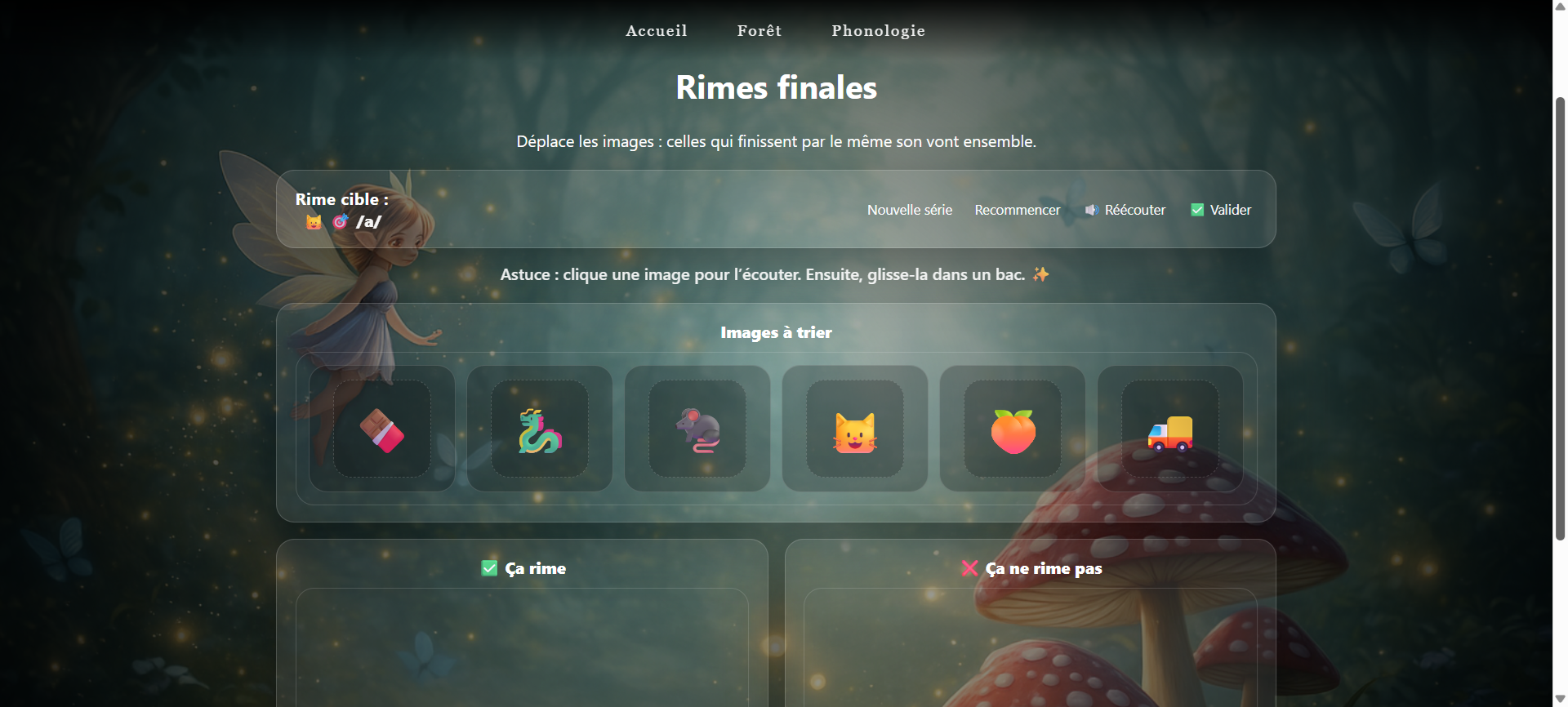 Aperçu : Rimes finales