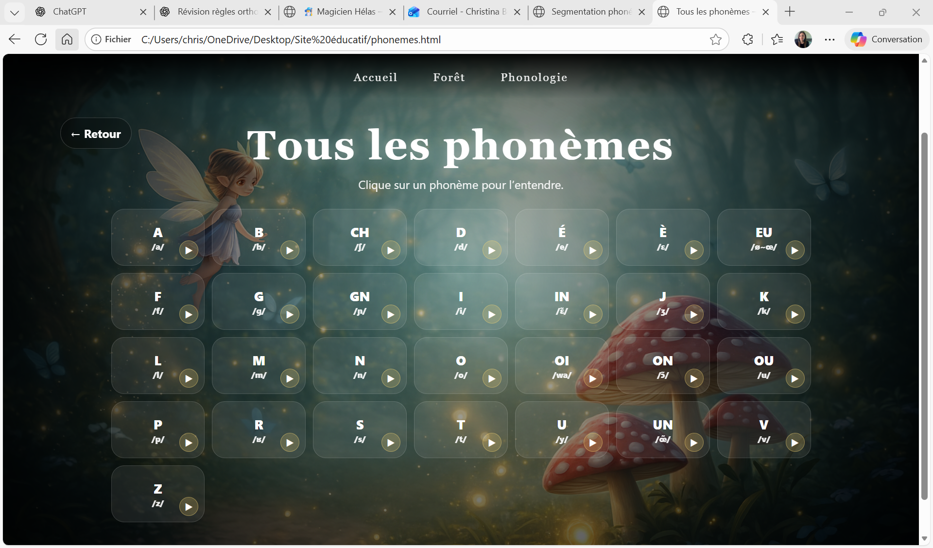 Aperçu : Tous les phonèmes